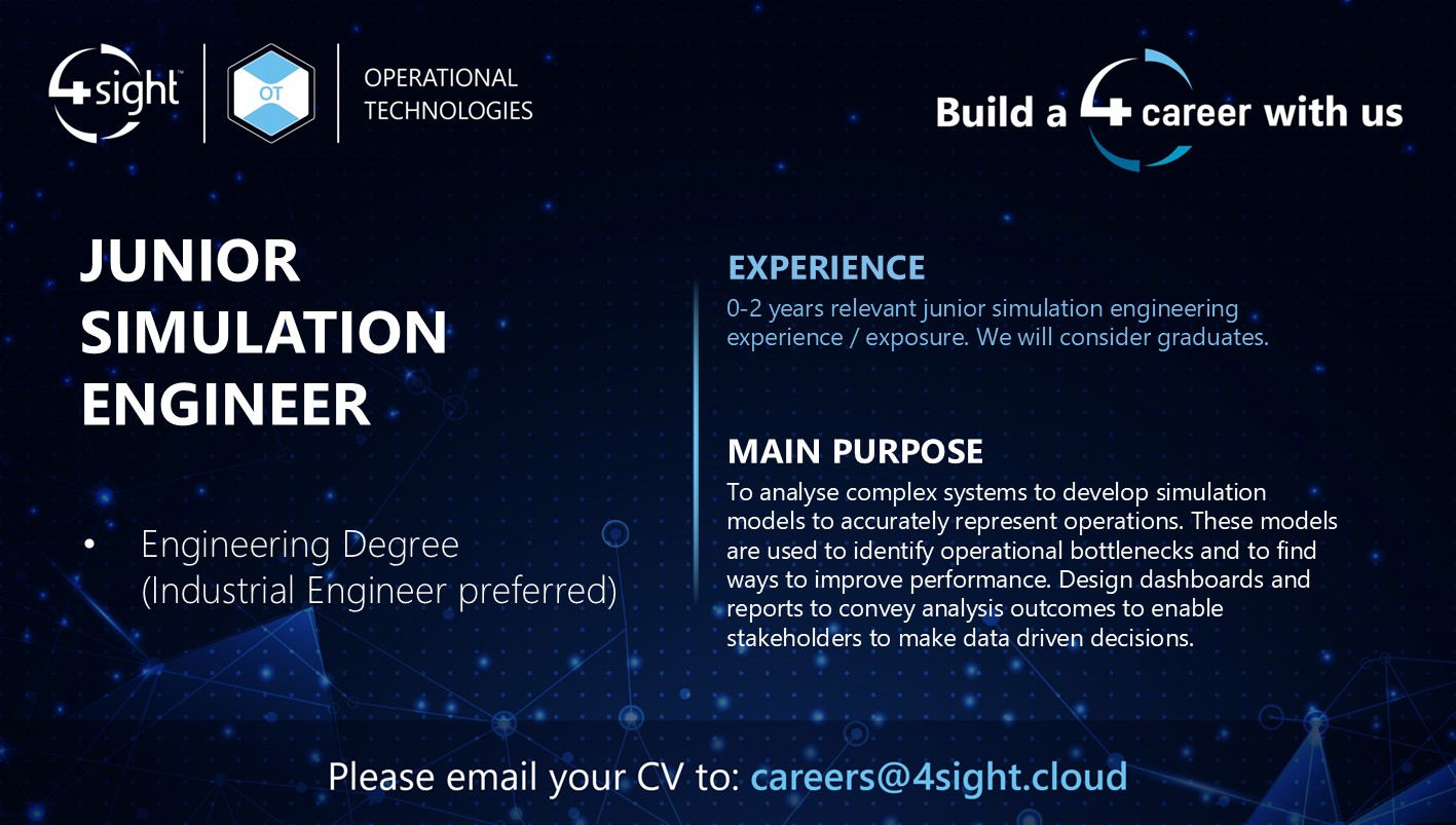 4Sight OT Junior Simulation Engineer Vacancy Apr2025