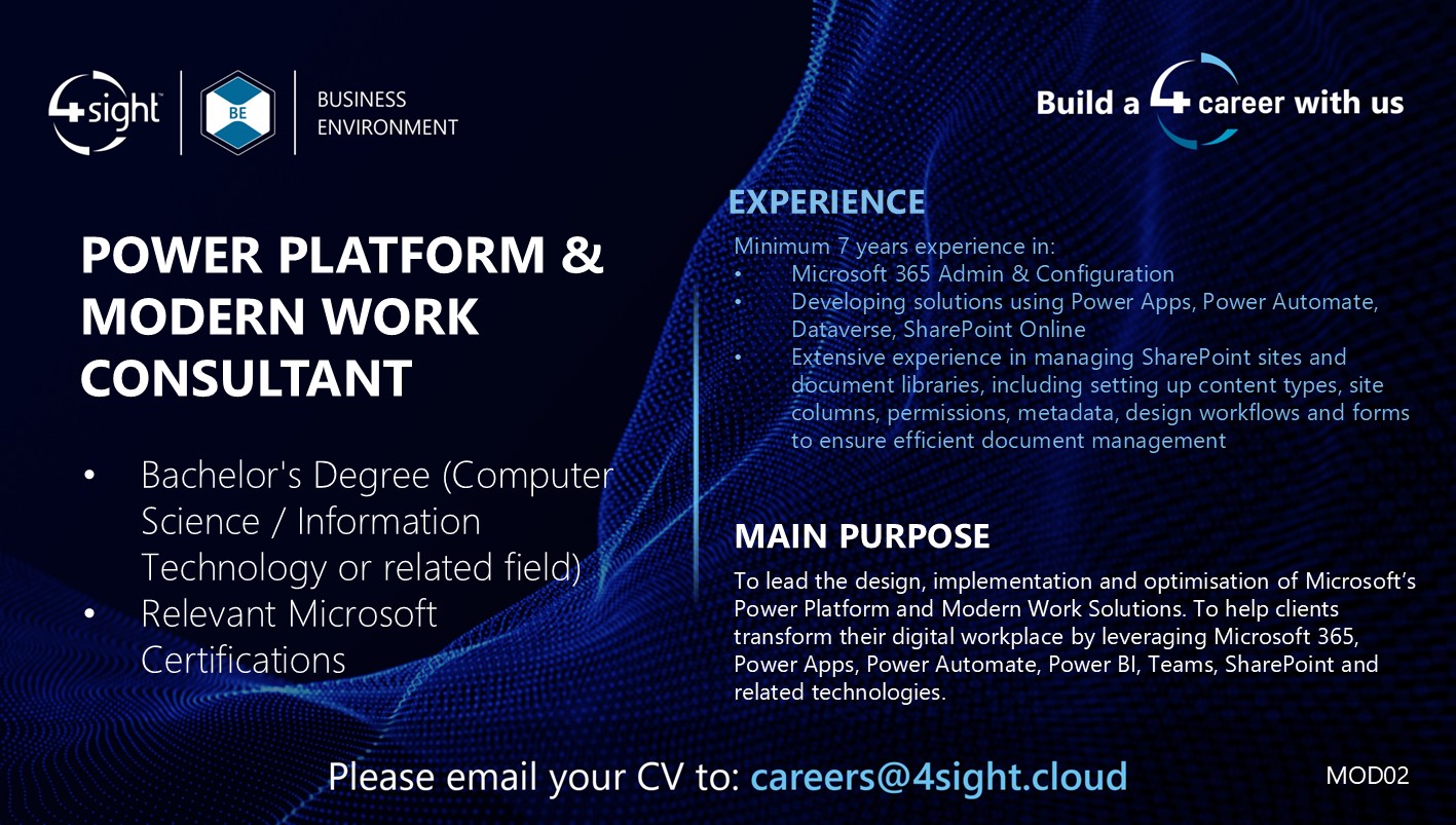 4Sight Power Platform Modern Work Consultant