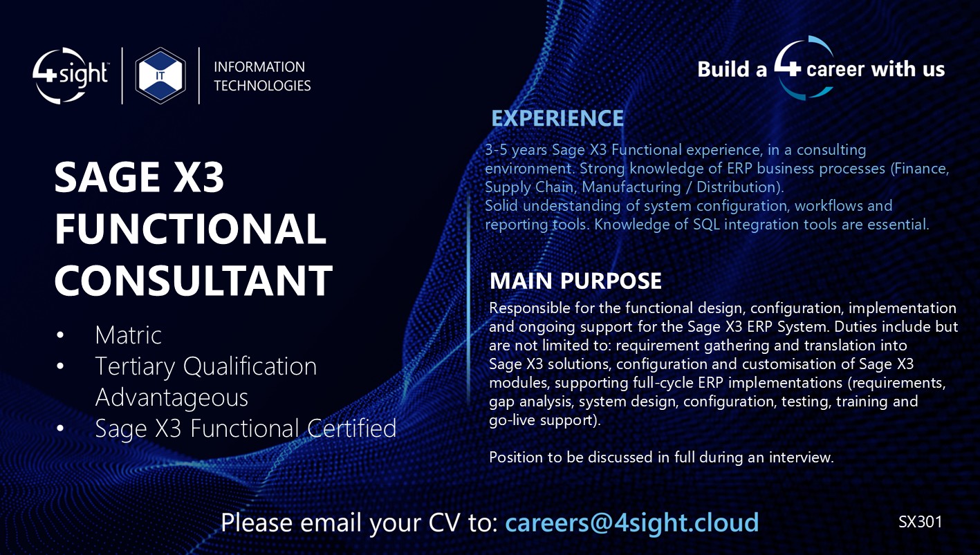 4Sight Sage X3 Functional Consultant Oct2025